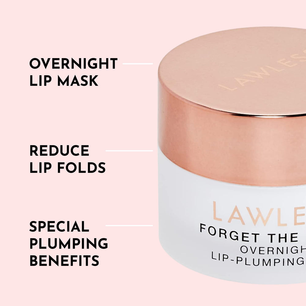 Lawless Forget The Filler Overnight Lip Plumping swatch on lips highlights plumping hydration benefits