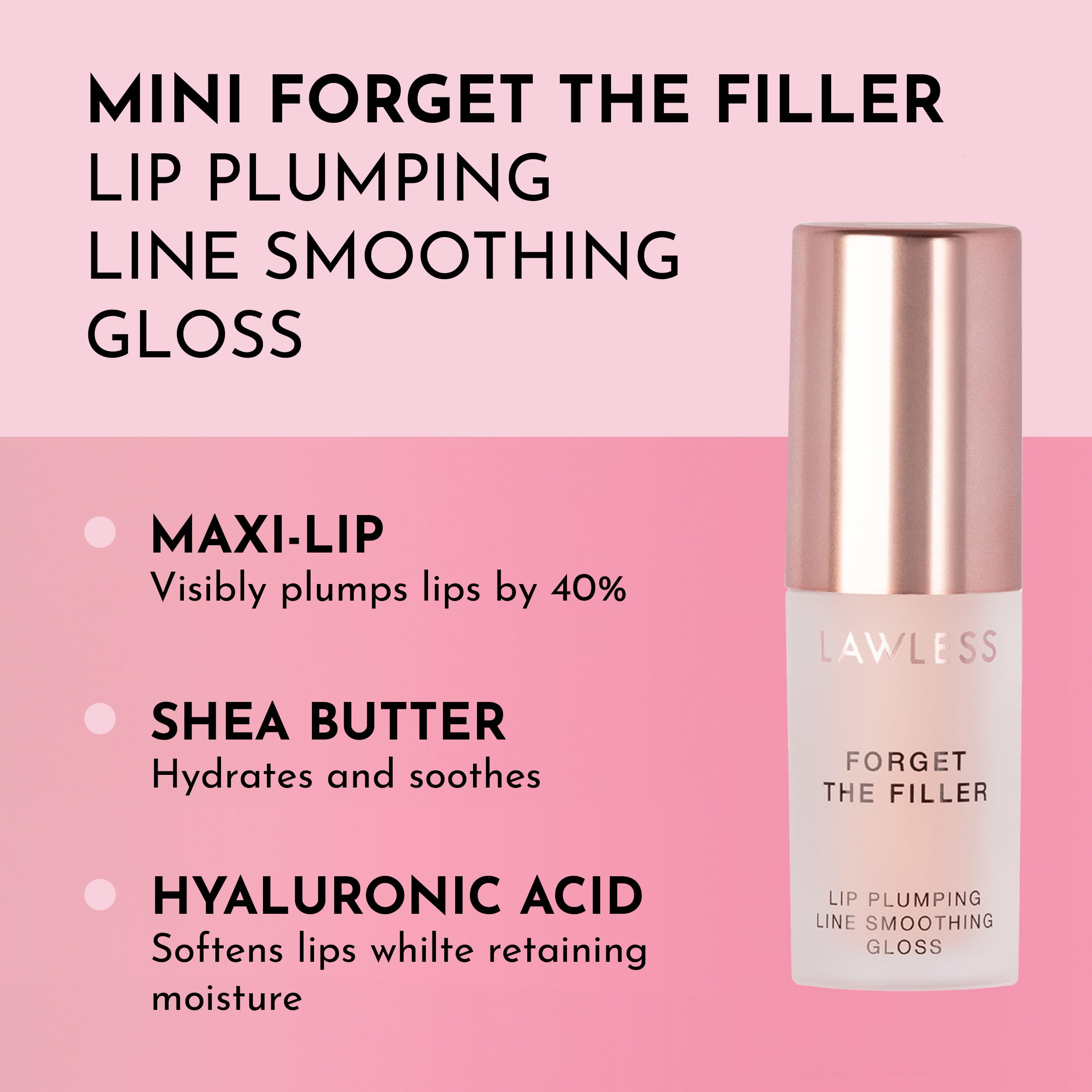 LAWLESS Lip Plumper applicator closeup shows comfortable wand for smooth, long-lasting hydration.