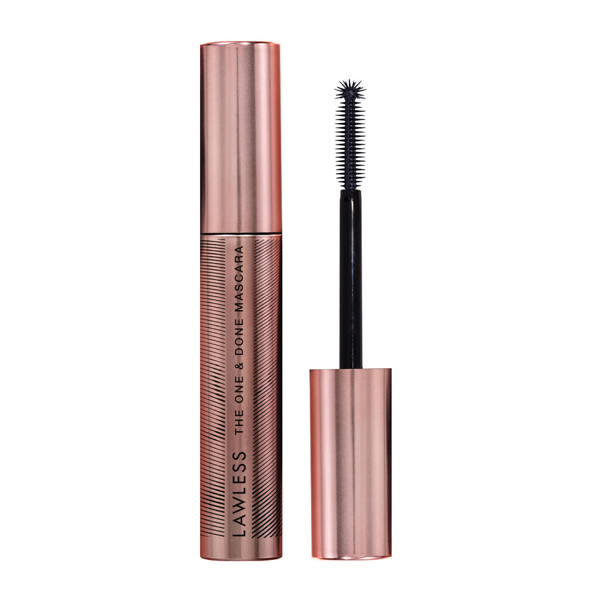 LAWLESS The One & Done mascara wand closeup with elastomer brush for lift
