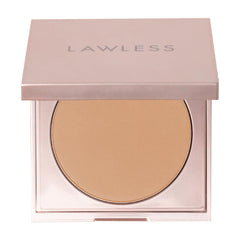 LAWLESS talc-free skin smoothing powder tin close-up showing smooth texture