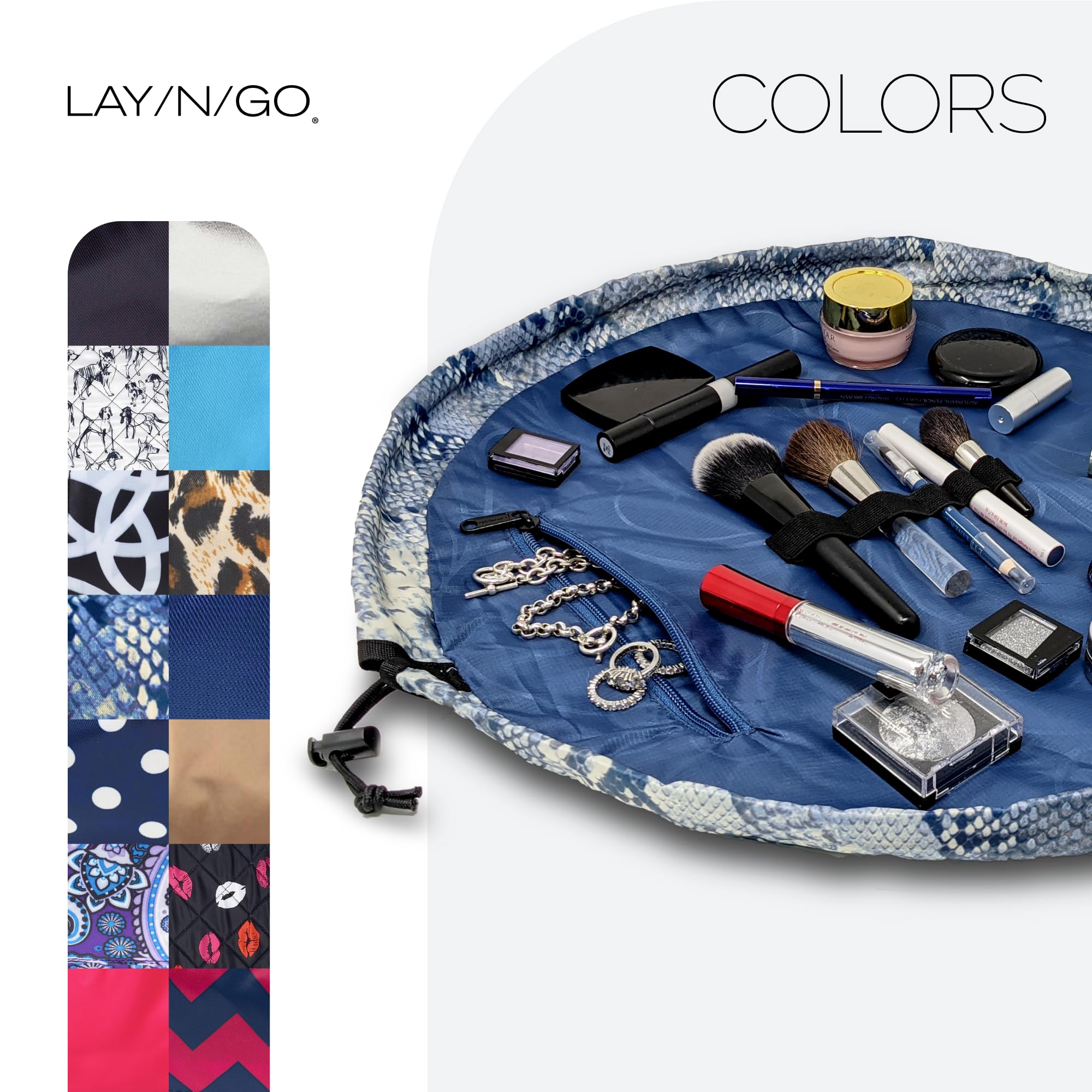 Lay-n-Go Cosmo blue snakeskin pattern adds stylish gift-ready appeal