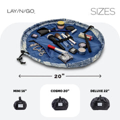 Lay-n-Go Cosmo bag laid flat for fast makeup cleanup on the go