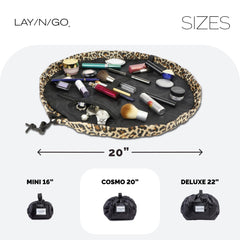 Lay-n-Go Cosmo layflat brush-loops image highlights secure brushes during travel.