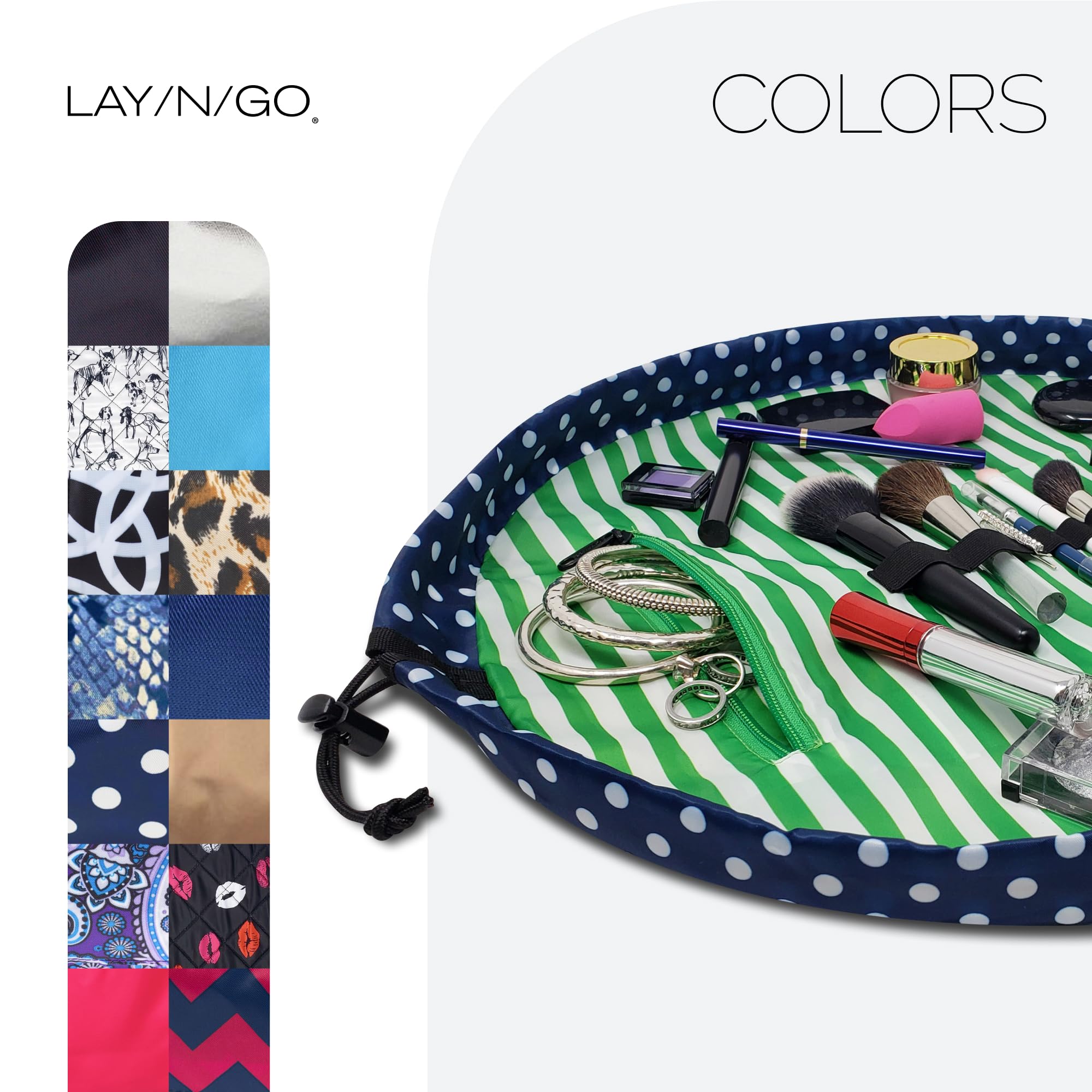Lay-n-Go Cosmo travel-ready setup demonstrates flat-fold convenience in carry-ons.