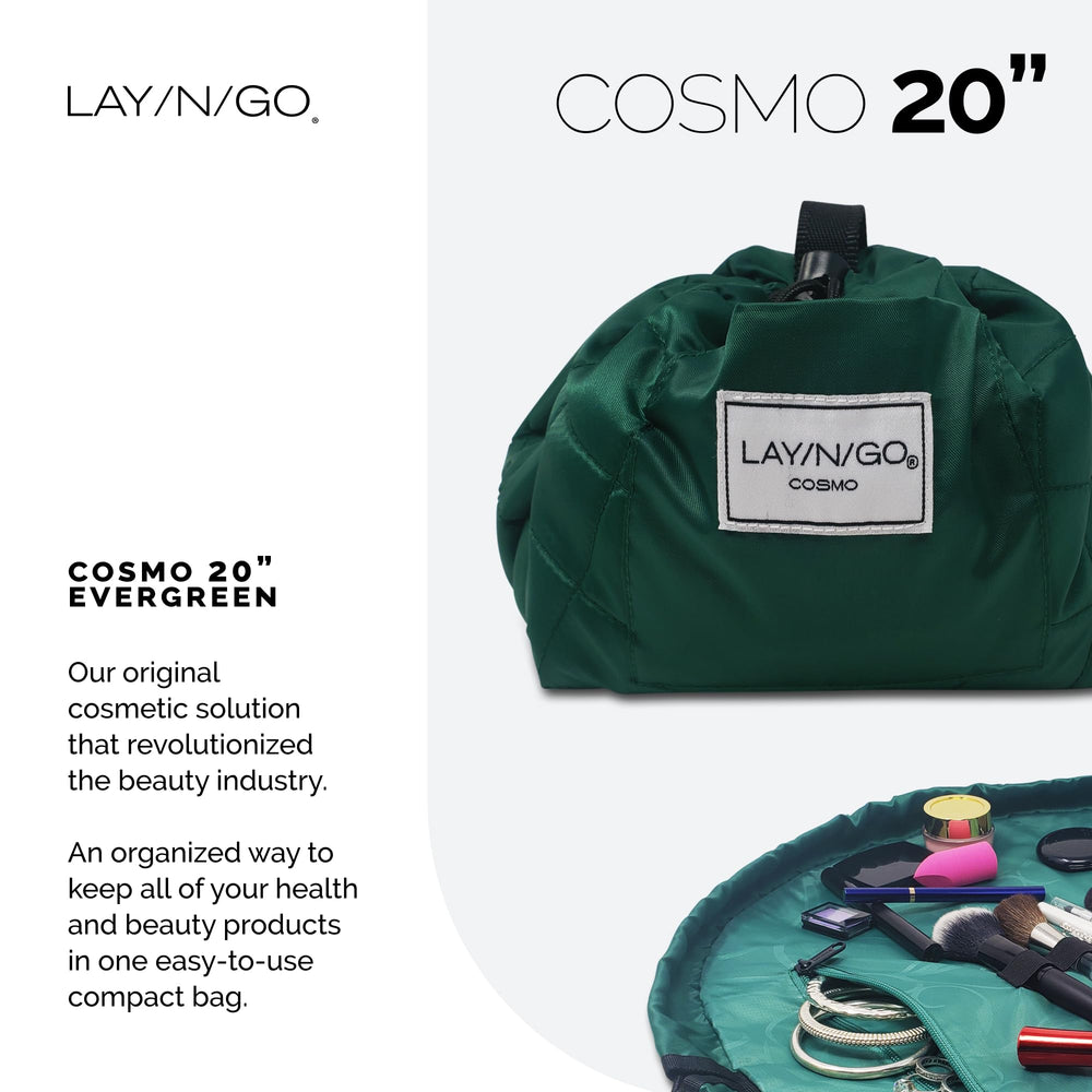 Lay-n-Go Cosmo zippered pocket detail keeps small items secure on the go