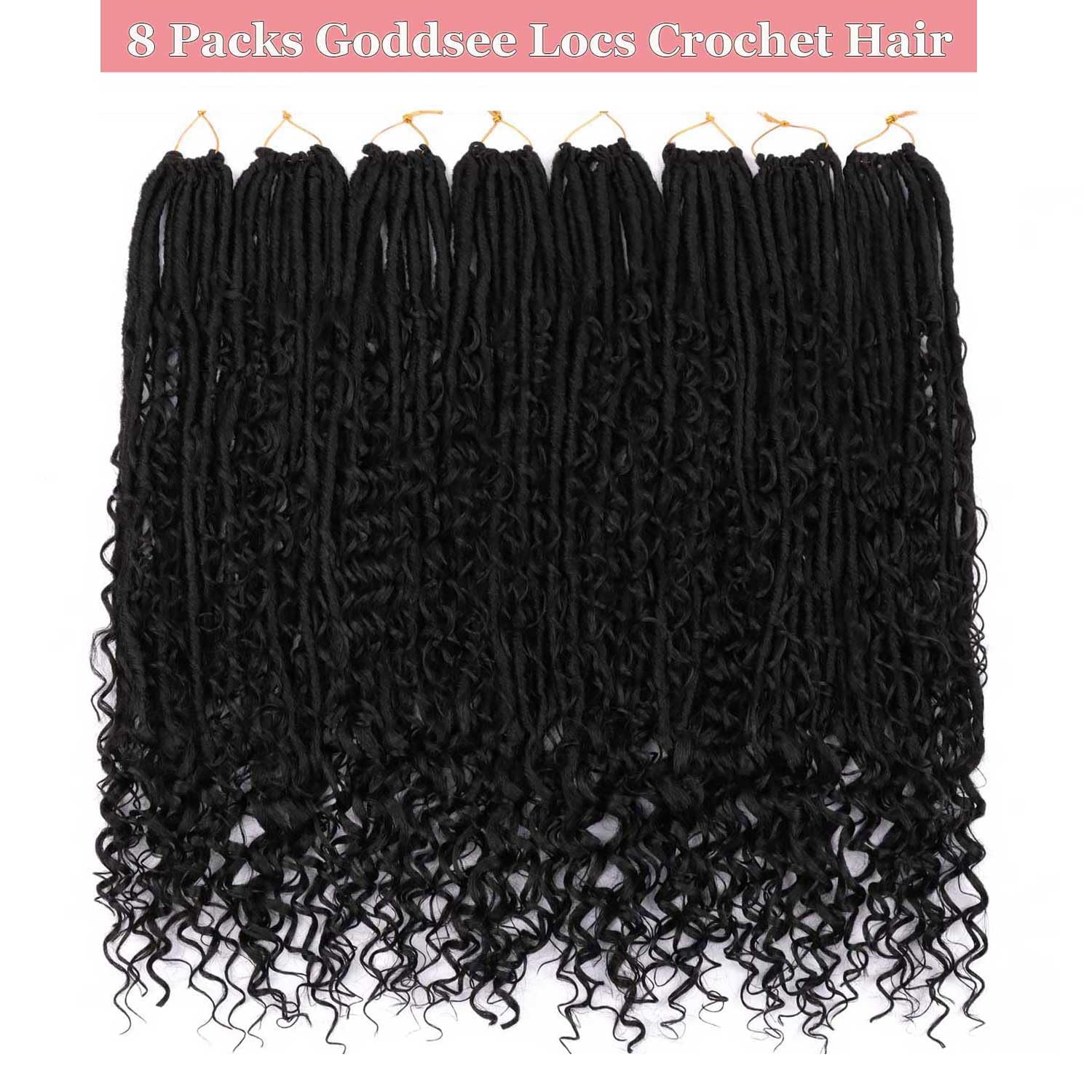 Layashow Boho Faux Locs goddess-locs for versatile bohemian looks.