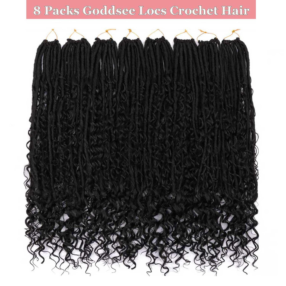 Layashow Boho Faux Locs goddess-locs for versatile bohemian looks.