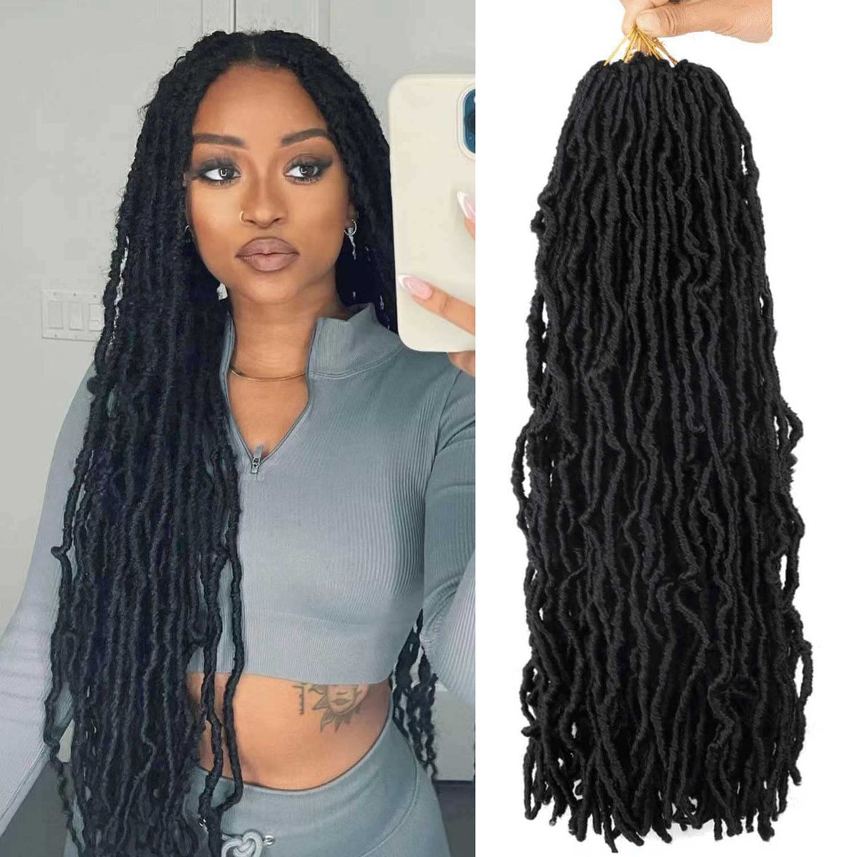 Layashow 24inch pack-of-6 soft locs ready for a quick full-head crochet style