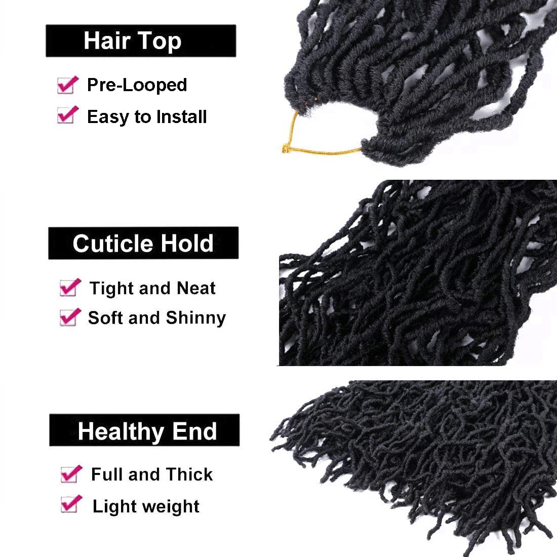 Layashow 24inch prelooped crochet design for easy DIY installation