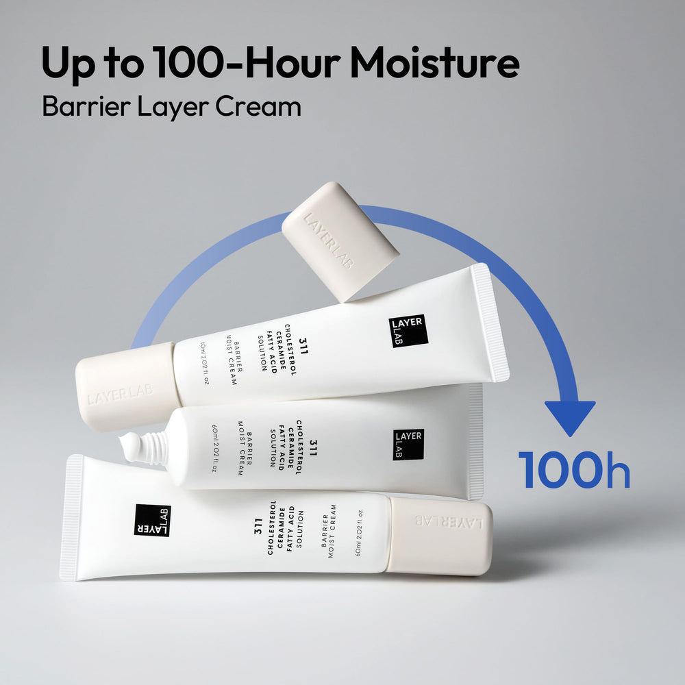LAYERLAB Barrier Moist Cream applied to skin demonstrating a non-greasy daytime finish