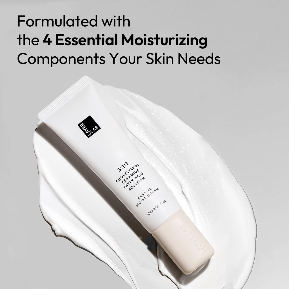 LAYERLAB Barrier Moist Cream tube packaging in a sleek minimalist design for daily skincare ritual