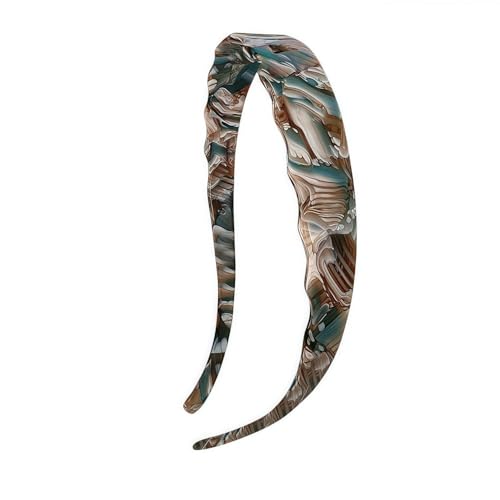 LAYONGMOLI acetate hairband in blue marble headband with non-slip grip for all-day hold