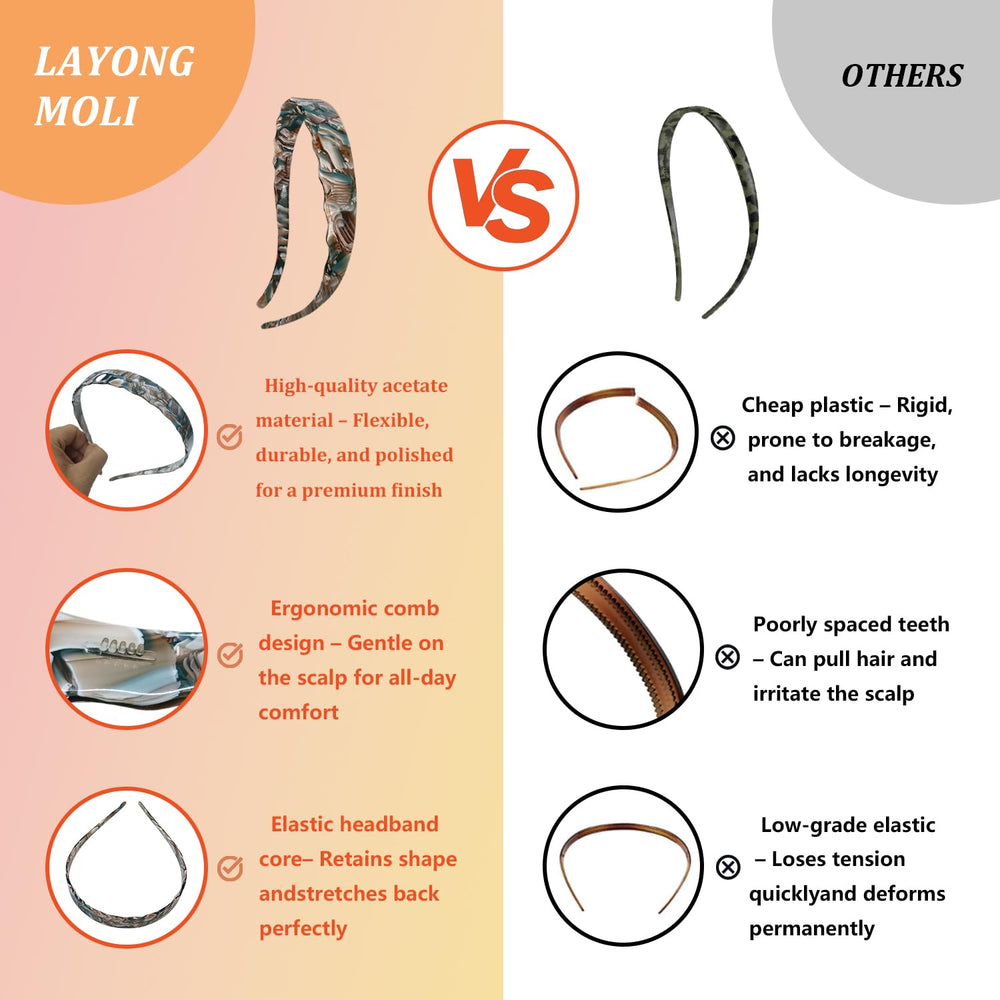 LAYONGMOLI versatile headband suitable for work, events, and daily wear