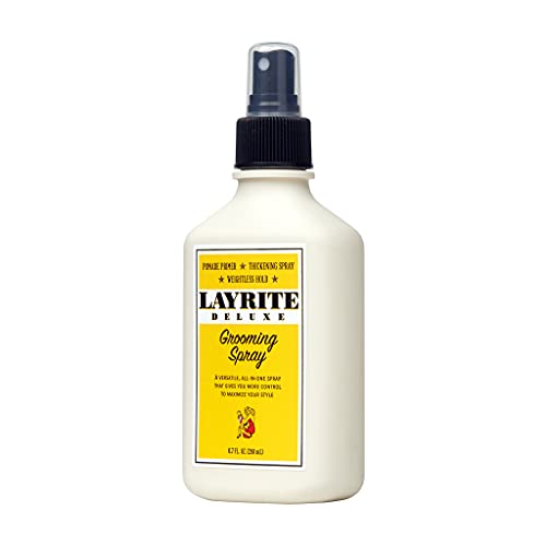 Layrite Grooming Spray being sprayed for even hold and texture.
