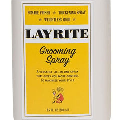 Layrite Grooming Spray after styling shows weightless, residue-free hold.