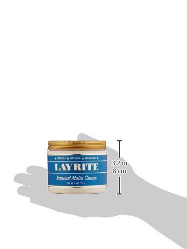 Layrite Natural Matte Cream finished with a clean matte look