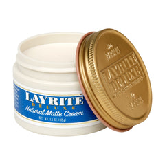 Layrite Natural Matte Cream being worked through wet hair for a soft, pliable style.