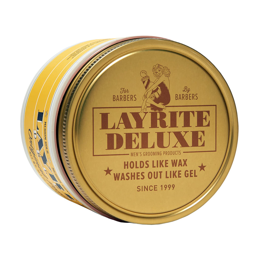 Layrite Original Pomade on damp hair showing medium shine and control.