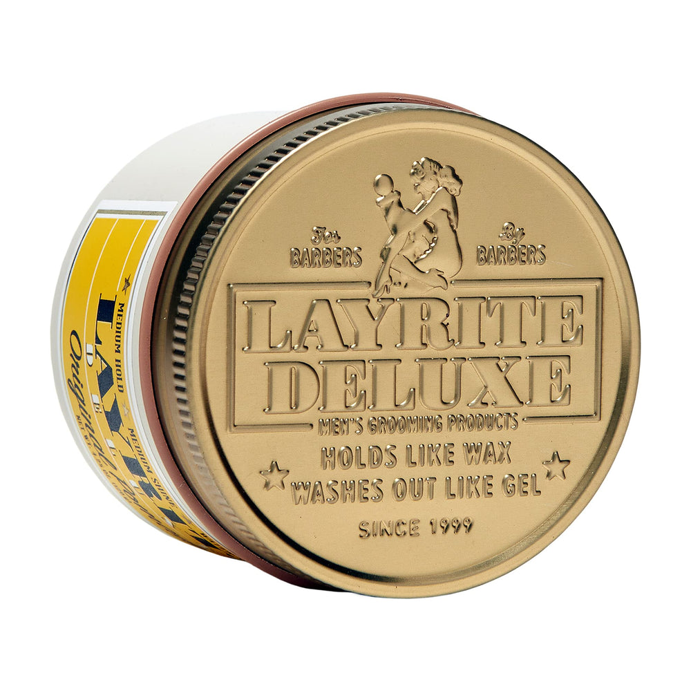 Layrite Original Pomade hair styling shot demonstrates versatile hold for various looks.