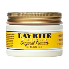 Layrite Original Pomade jar closeup demonstrating reliable hold for natural styles