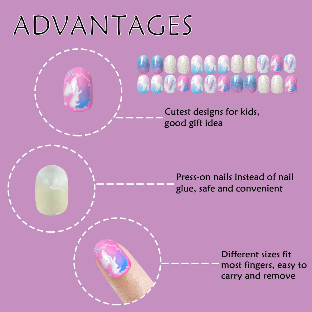 Laza kids nails application steps showing parent-child activity.