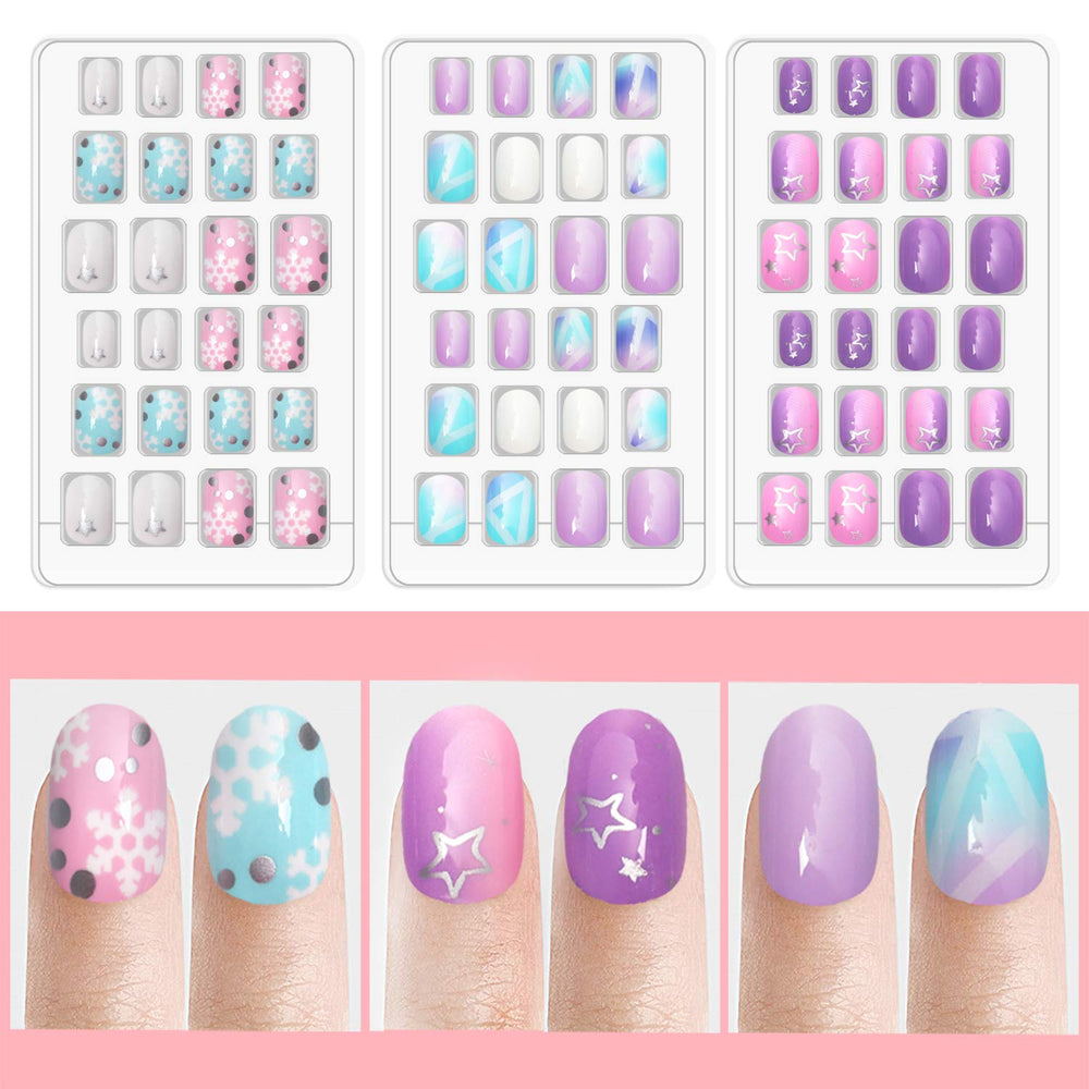 Laza pre-glue full-cover nails closeup with smooth finish.