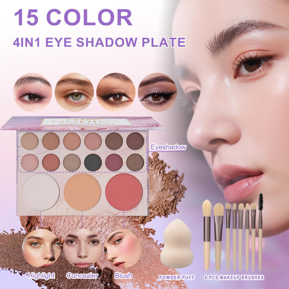 LAZORA makeup brush set includes essential tools for seamless application.