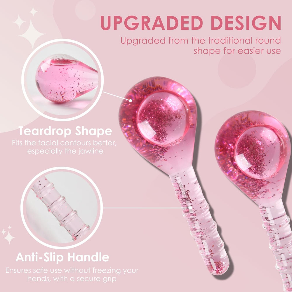 Lazzybeauty Ice Globes anti-slip handle ensures secure comfortable use