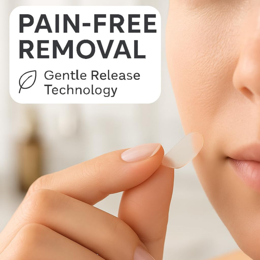 LE GUSHE patch being applied to a blemish on the skin