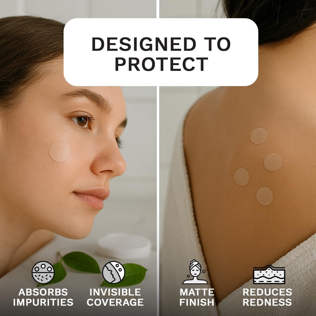 LE GUSHE hydrocolloid patch closeup on skin for discreet coverage
