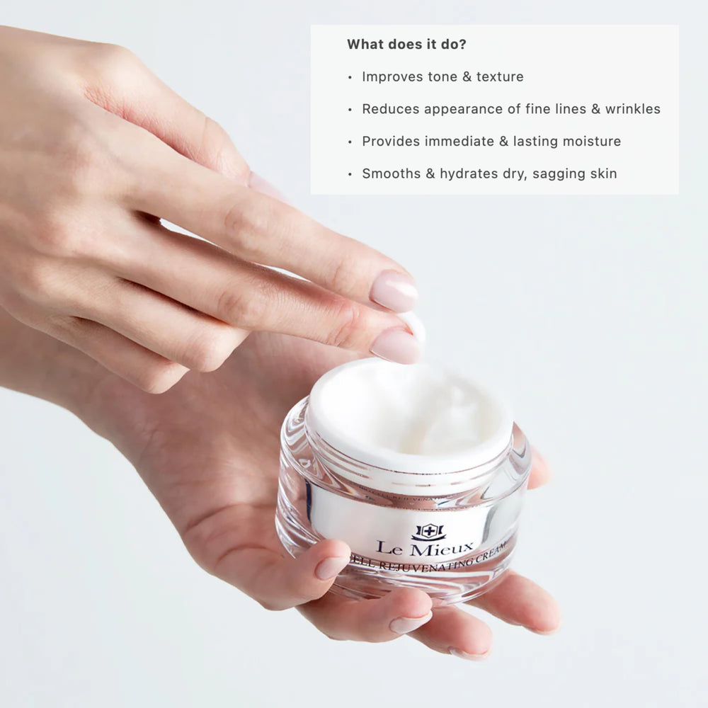 Hyaluronic acid glow on skin from Le Mieux Bio Cell Rejuvenating Cream