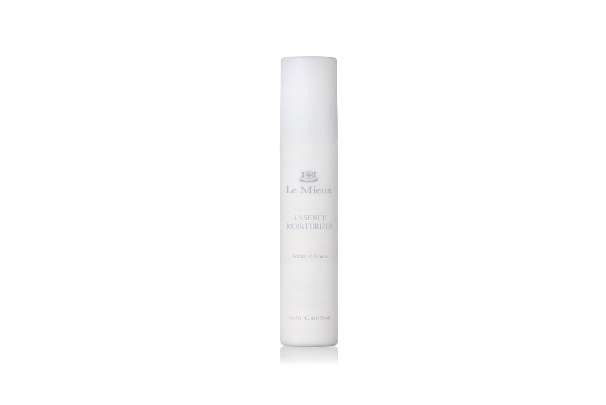Le Mieux Essence moisturizer bottle closeup showing peptide hydration for smoother skin