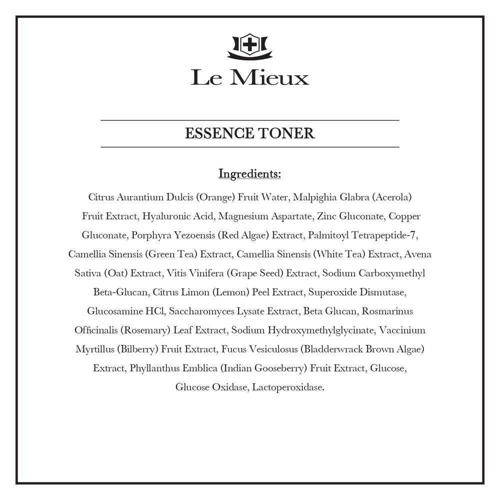Le Mieux Essence Toner dispensing spray for easy application and hydration.