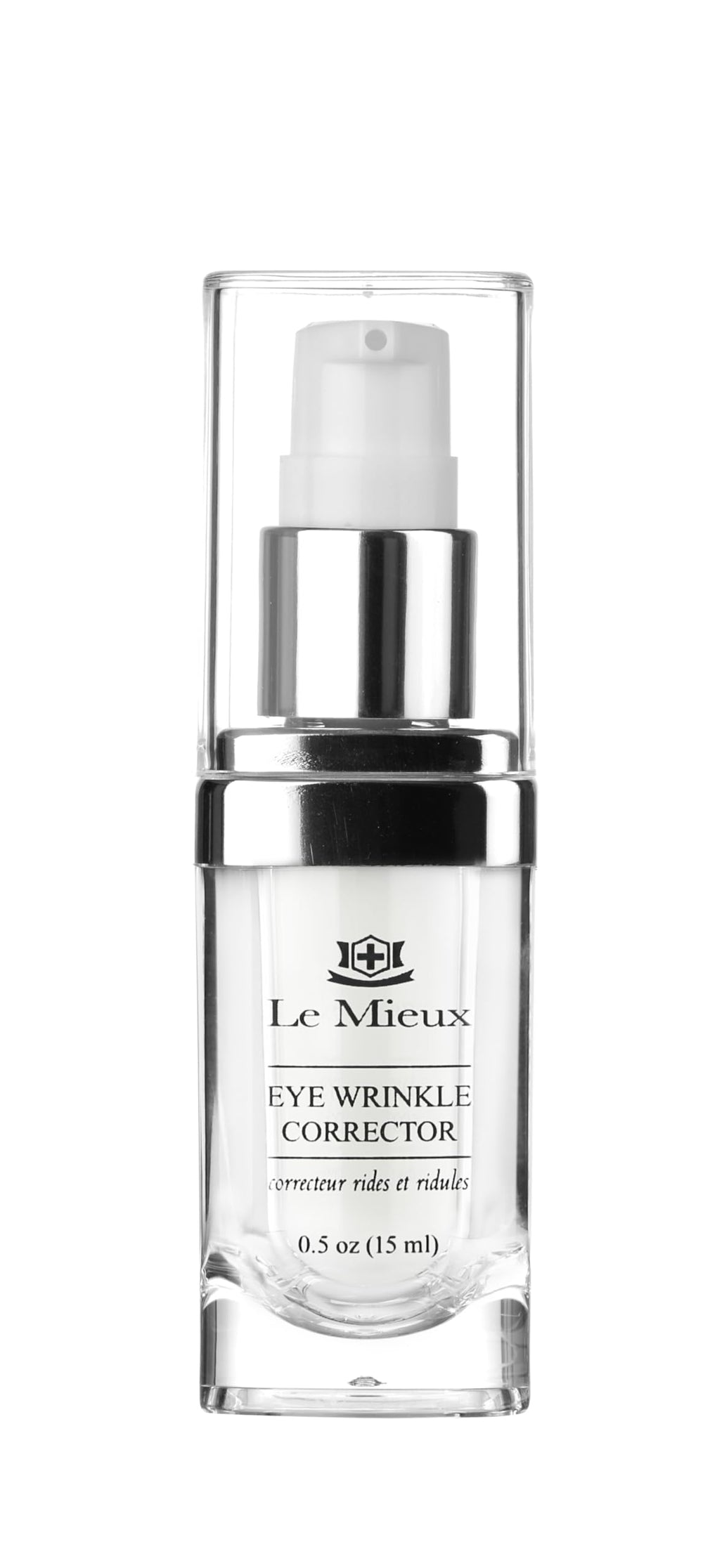 Le Mieux eye wrinkle corrector cream tube application demonstrates lightweight hydration for delicate under-eye skin.