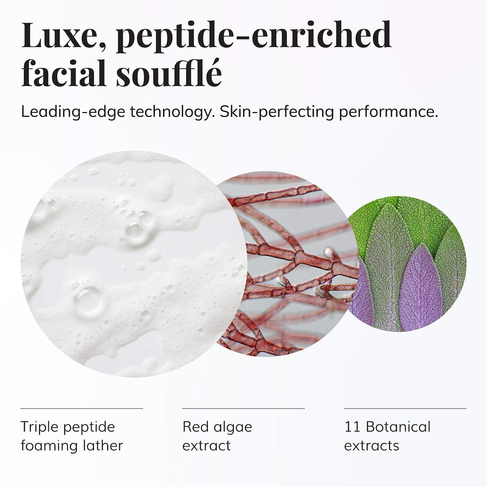 Le Mieux Peptide Foam Cleanser foaming texture for a gentle cleanse.