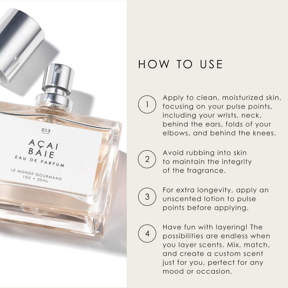 Le Monde Gourmand Açai Baie EDP packaging box promotes premium unboxing feel