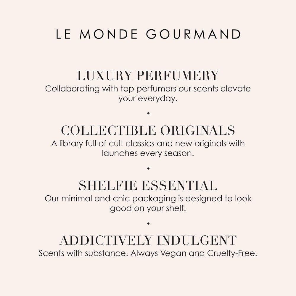 Le Monde Gourmand Angel Soirée bottle on shelf suggests luxe gifting.