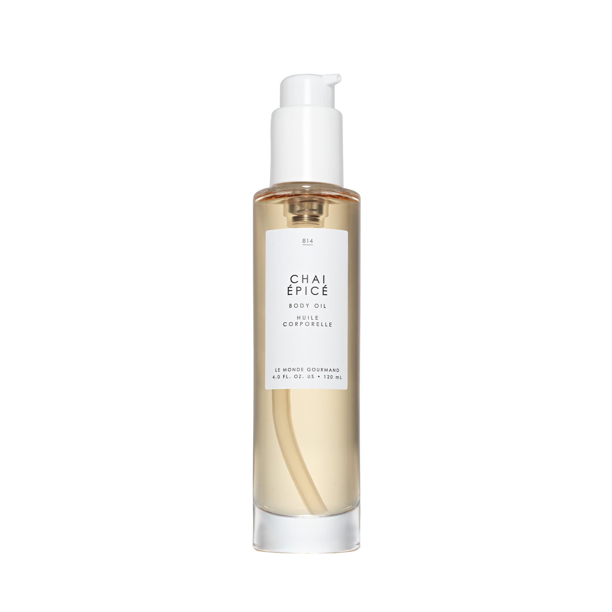 Le Monde Gourmand Chai Épicé oil bottle pump for easy, precise dispensation of warm fragrance.