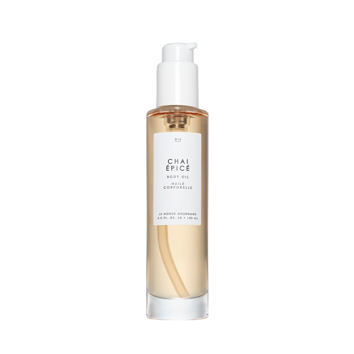 Le Monde Gourmand Chai Épicé oil bottle pump for easy, precise dispensation of warm fragrance.