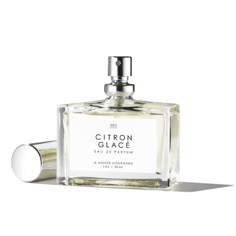 Le Monde Gourmand Citron Glacé packaging highlights long-lasting fragrance potential.