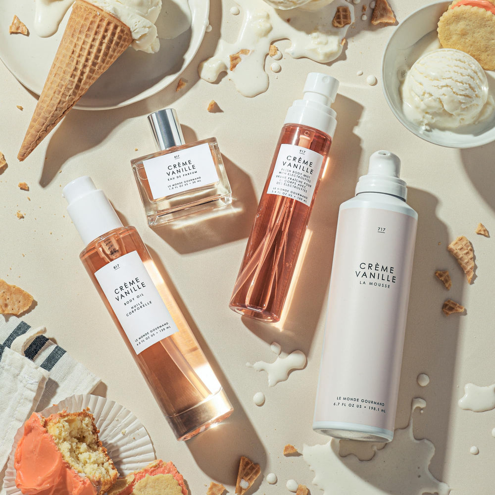 Le Monde Gourmand Crème Vanille Body Oil layering demonstrates versatile fragrance layering