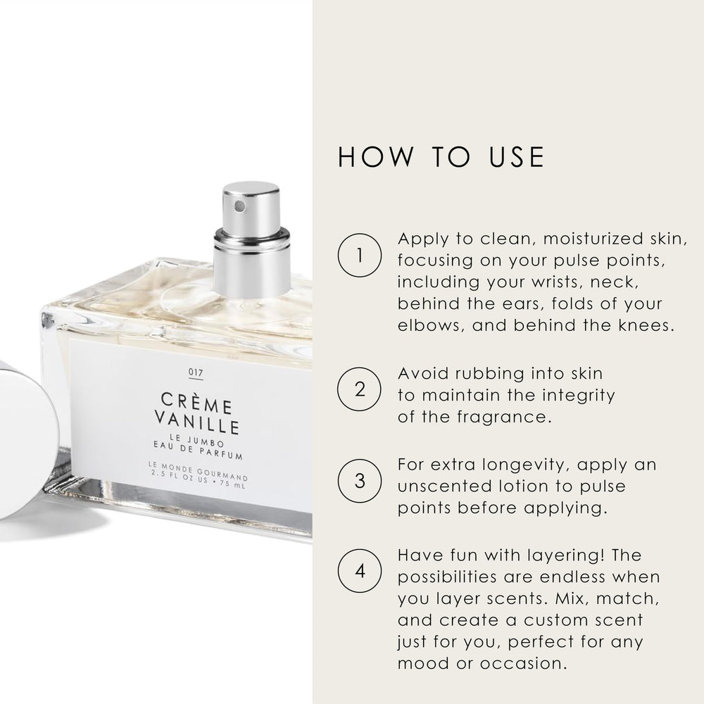 Le Monde Gourmand Crème Vanille collection display featuring related scents