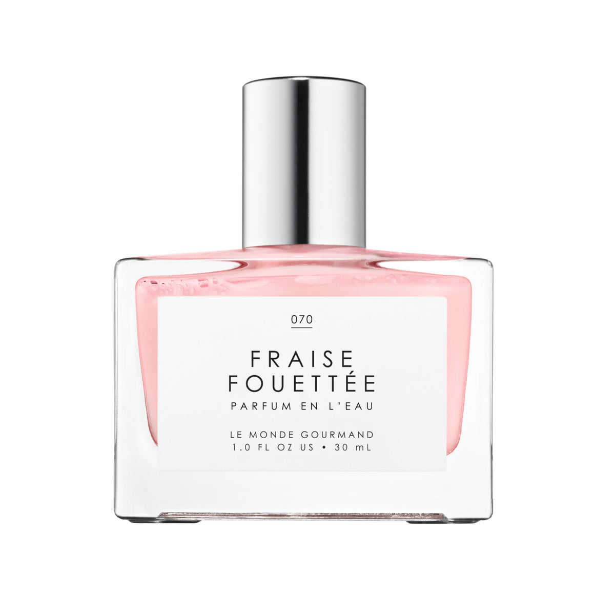 Le Monde Gourmand Fraise Fouettée Spray bottle highlighting playful vanilla strawberry aroma for daily wear.