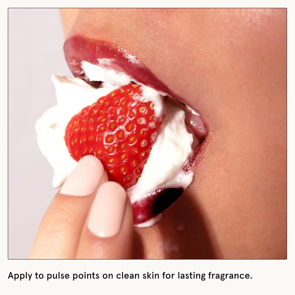 Le Monde Gourmand Fraise Fouettée Spray on elbows for subtle scent.