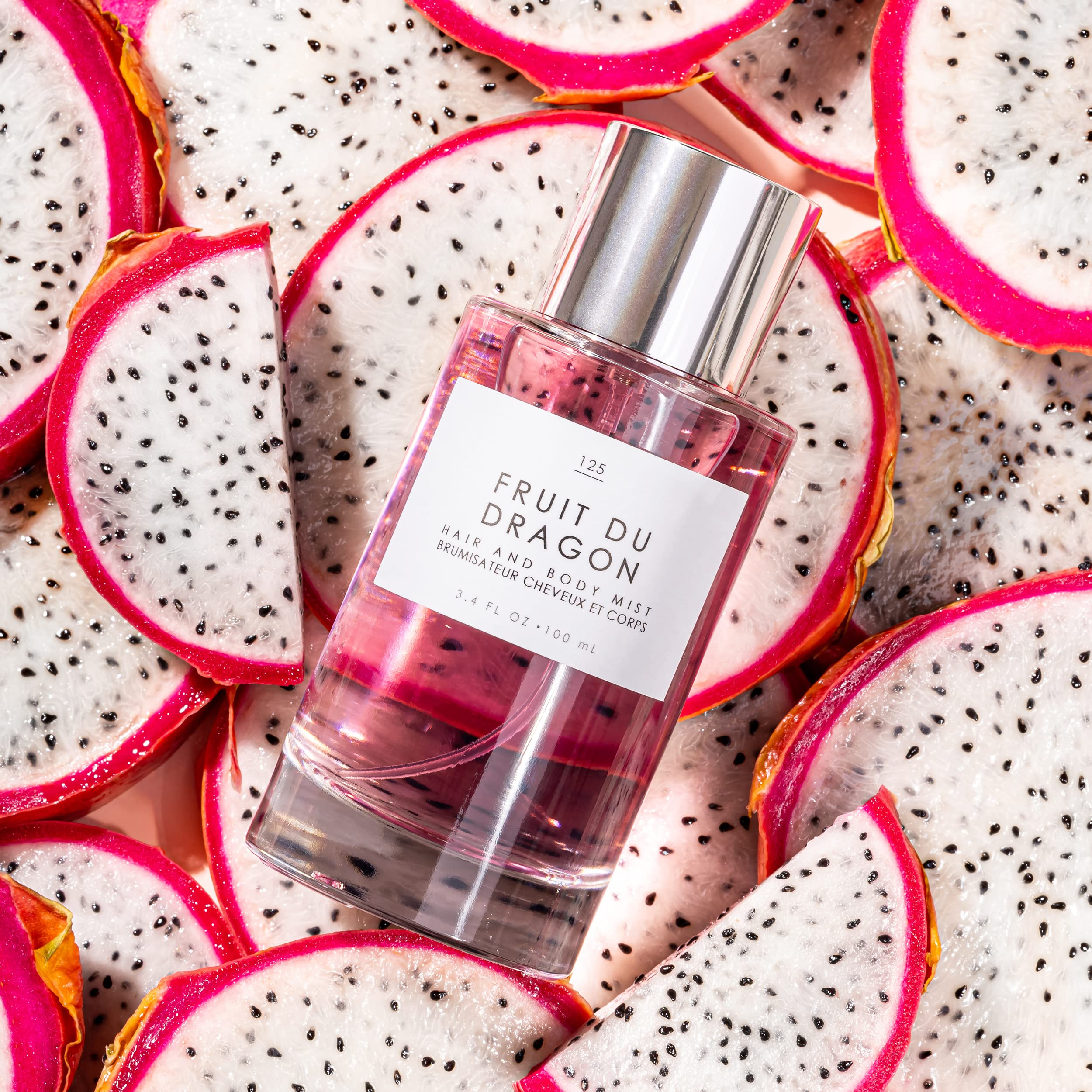 Le Monde Gourmand Fruit du Dragon mist-on-clothes adds a soothing, tropical aroma to fabrics.