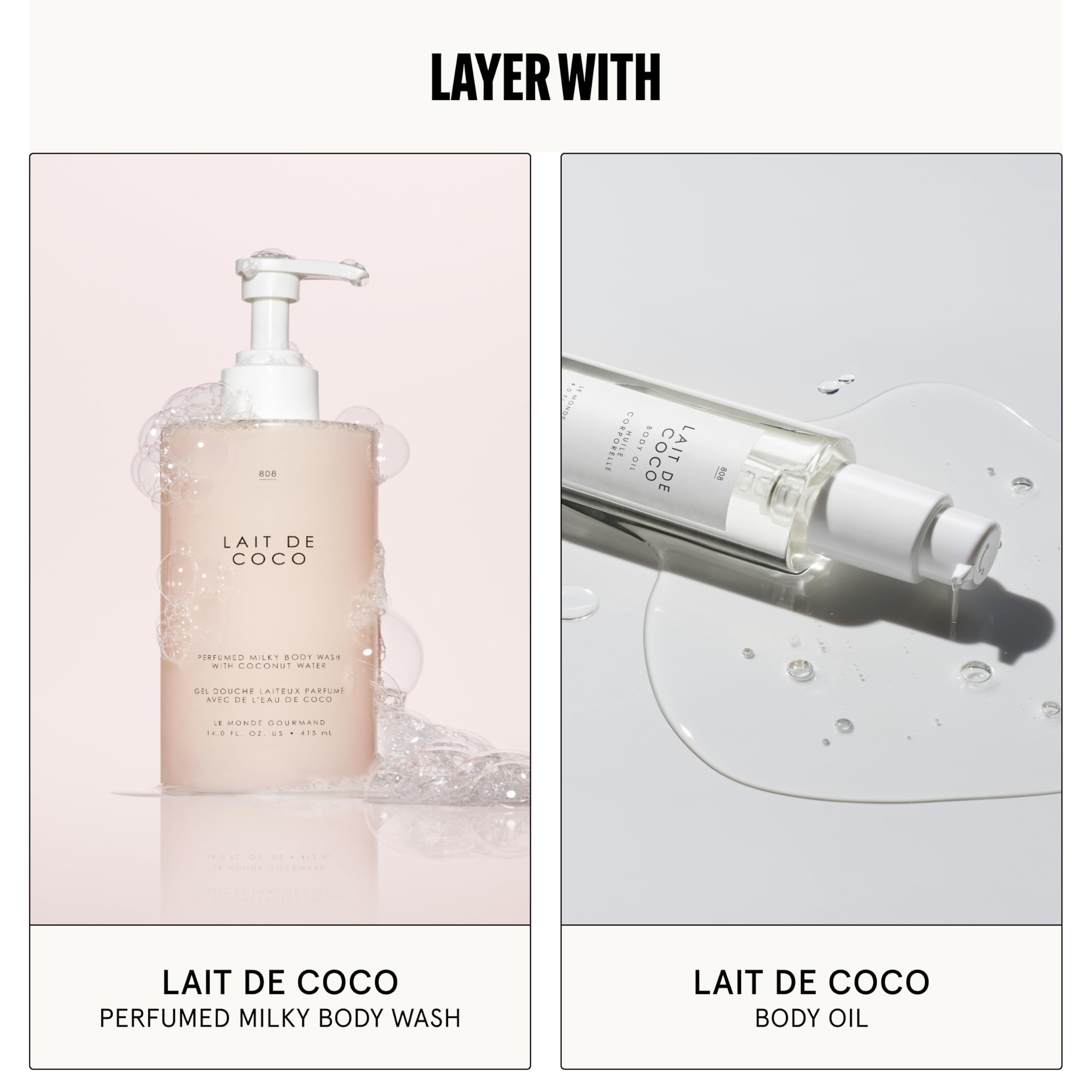 Le Monde Gourmand Lait de Coco packaging closeup highlights premium packaging.
