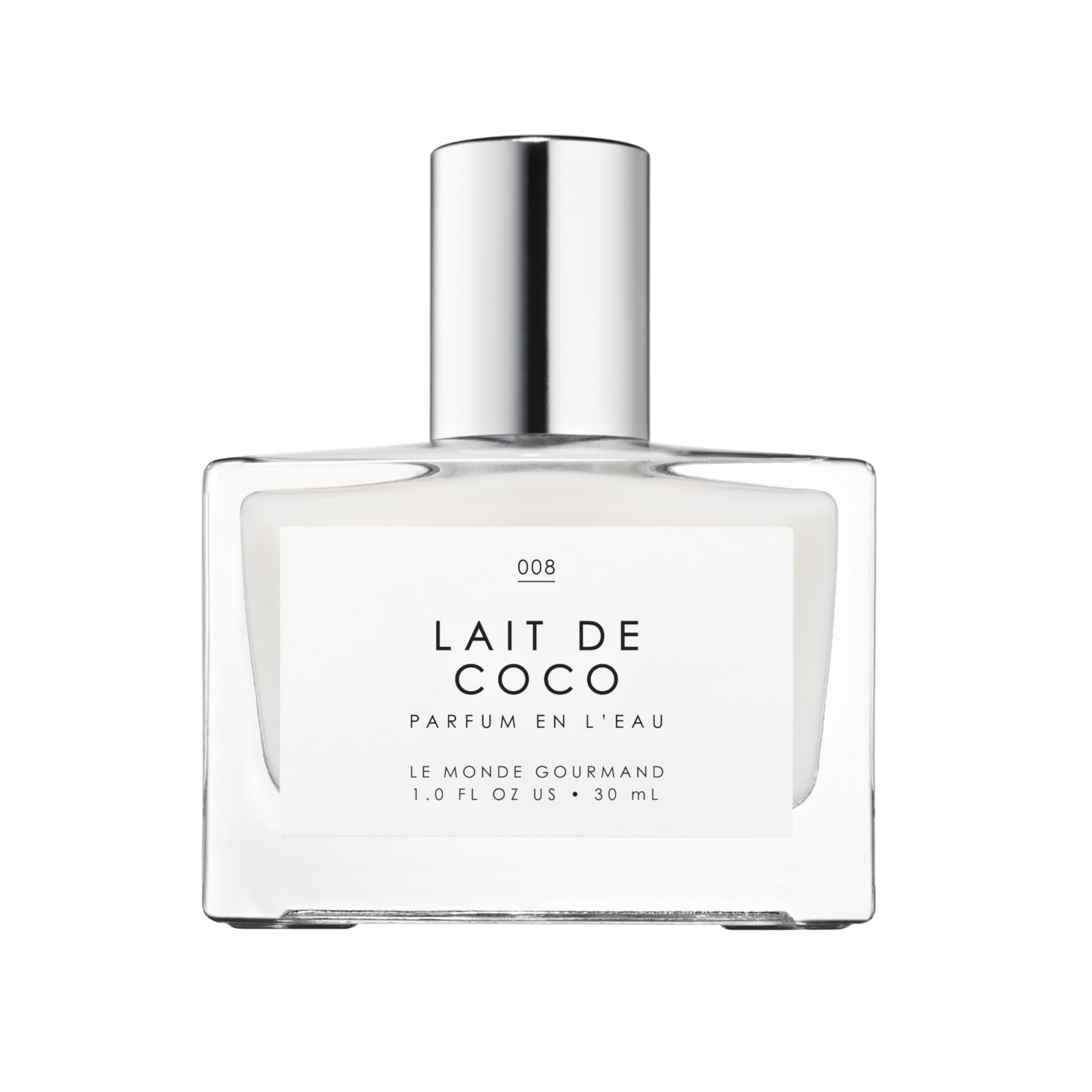 Le Monde Gourmand Lait de Coco spray bottle highlights creamy coconut scent for daily wear.