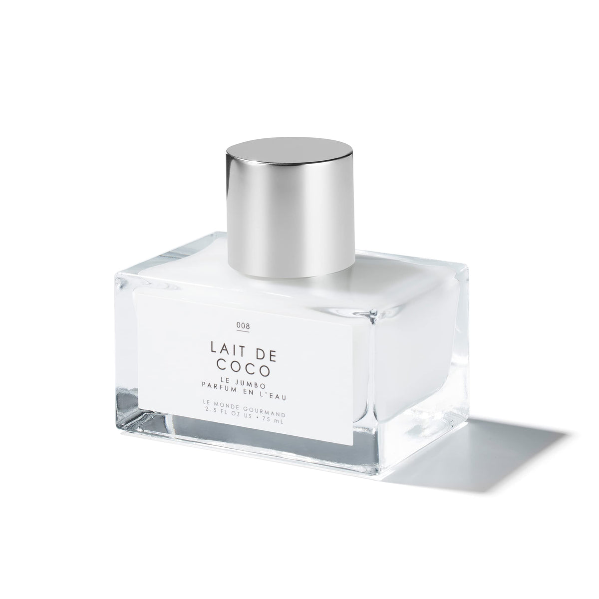 Le Monde Gourmand Le Jumbo Lait de Coco bottle showcases tropical coconut scent with versatile wear