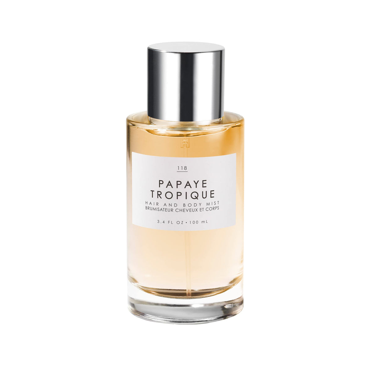 Le Monde Gourmand Papaye Tropique bottle close-up showcases tropical fruit notes.