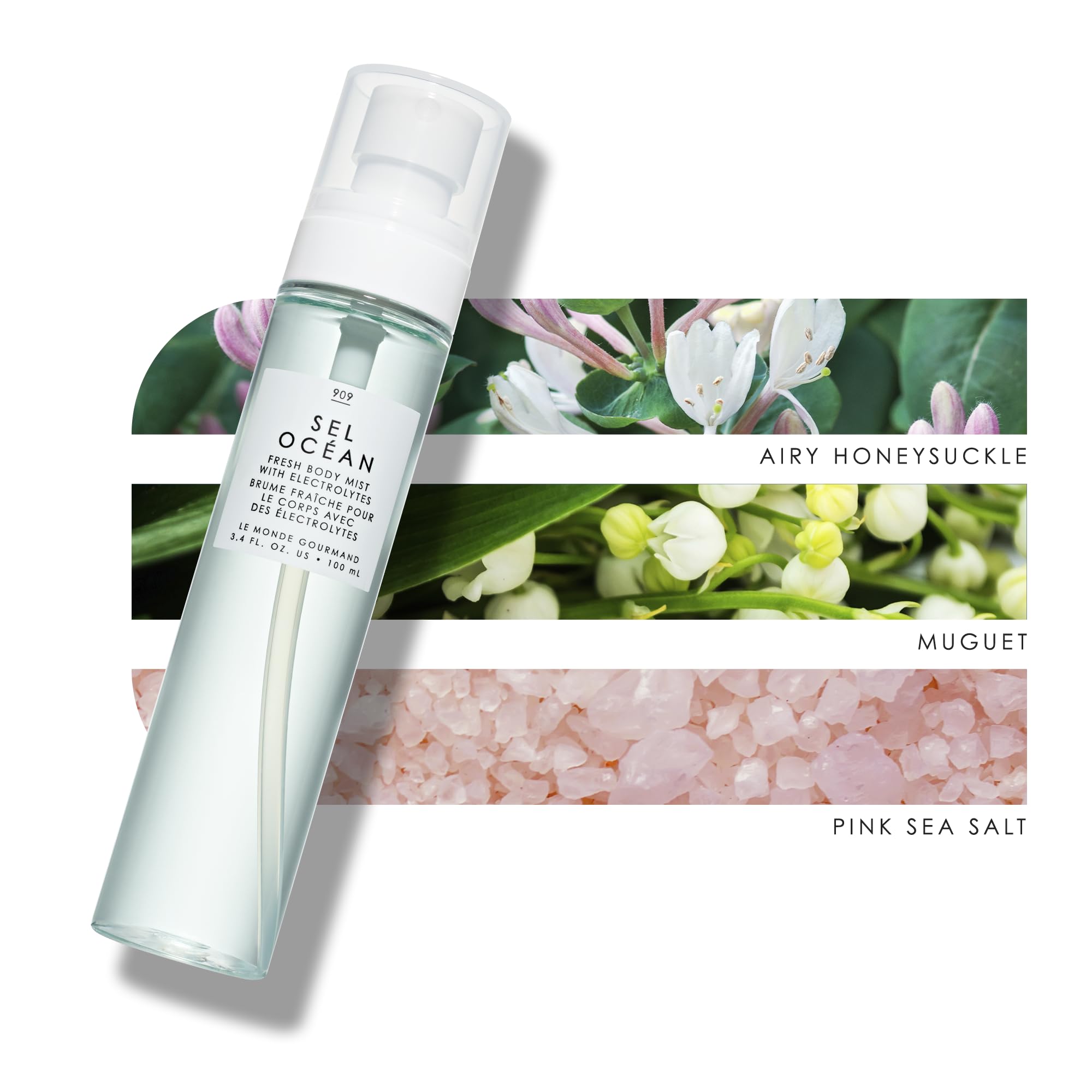 Le Monde Gourmand Sel Océan Fresh Mist spray captures on-the-go fragrance for quick mood uplift.